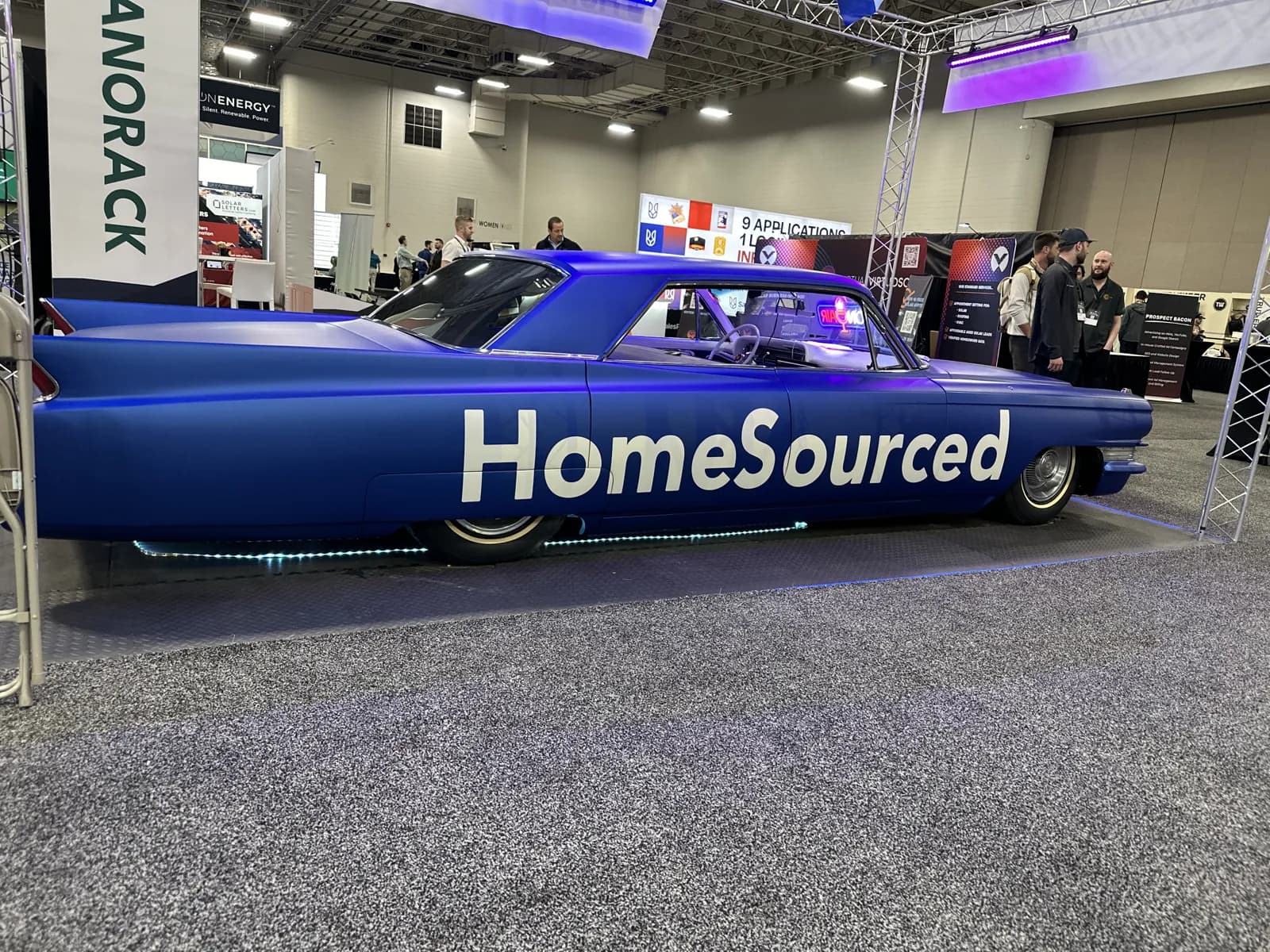 HomeSourced — Trade-Show Vehicle Display — Wrapped Show Car with Lit Underglow