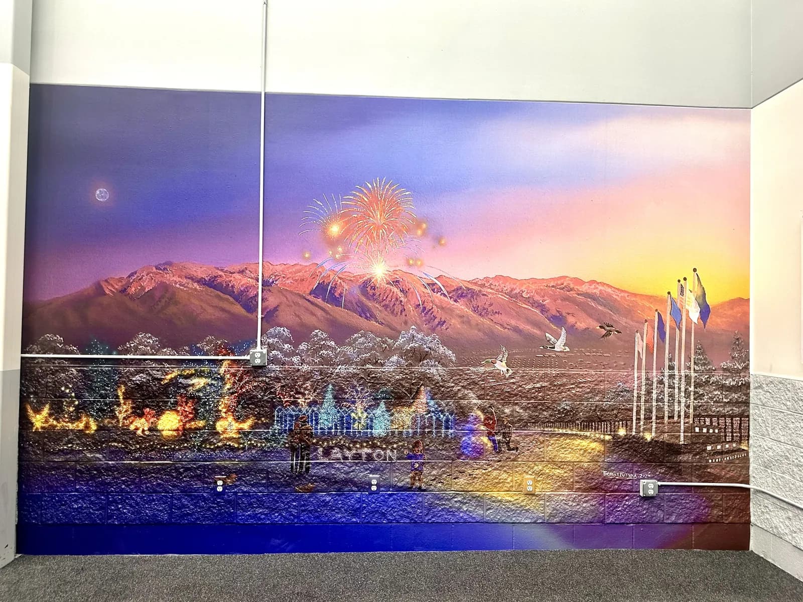 Layton — Valley Sunset Mural — Panoramic Printed Mural, Two Walls