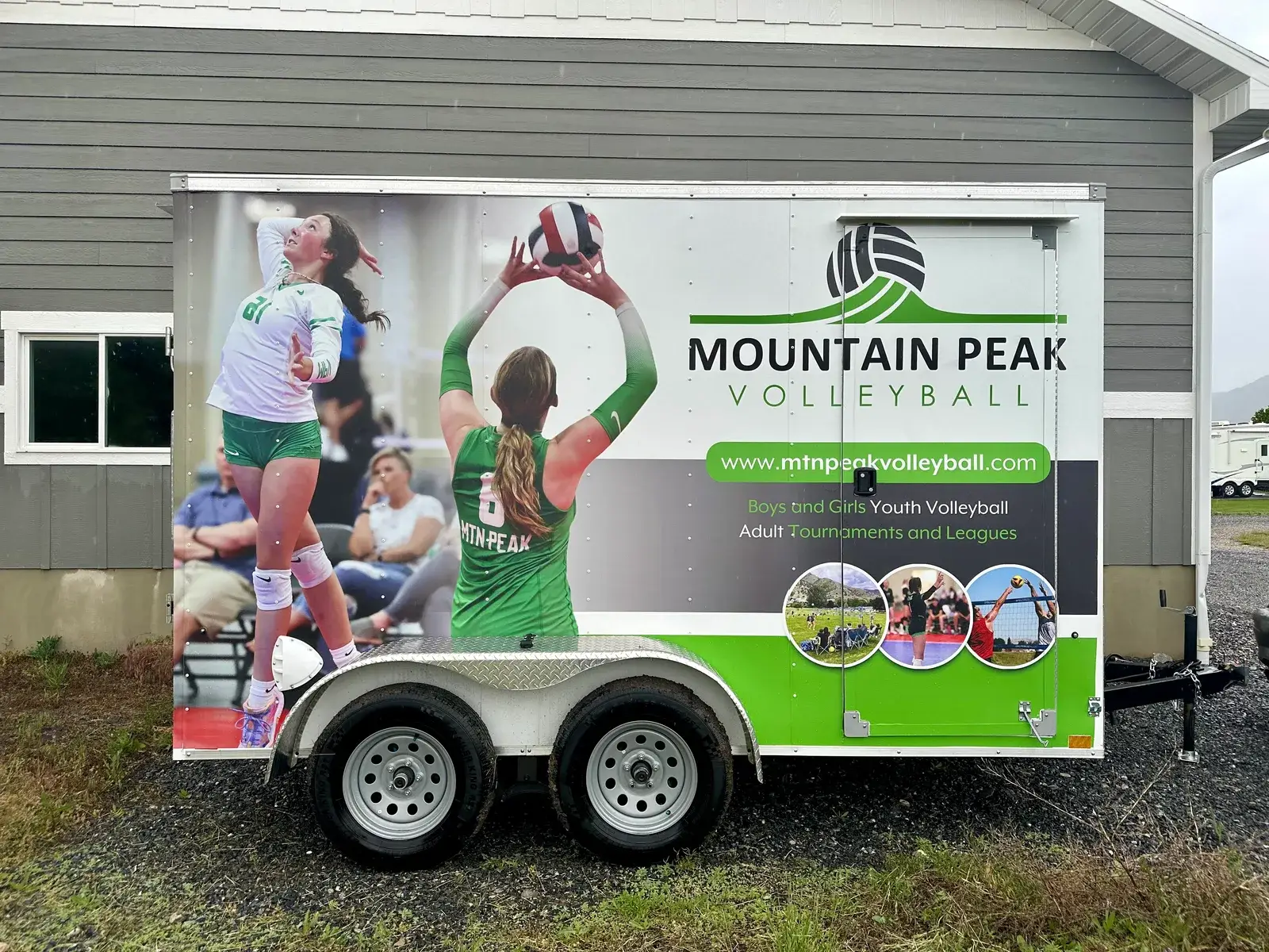 2024 Mountain Peak Volleyball Enclosed Cargo Trailer — Full-Color Printed & Laminated Cast Wrap