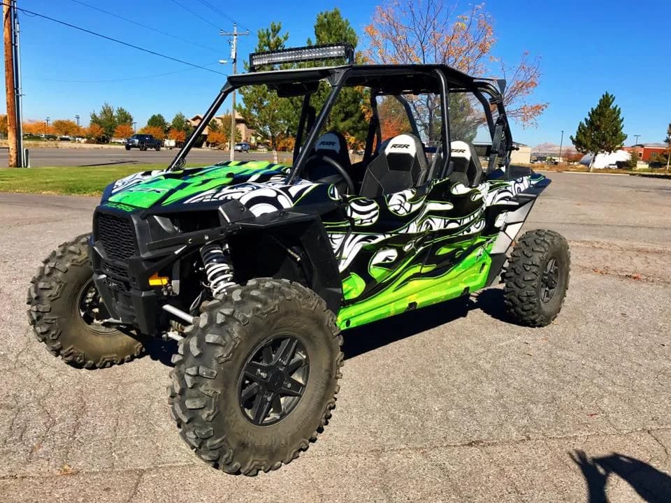 2023 Polaris RZR XP 4 — Custom Printed Green & Black Tribal Graphics