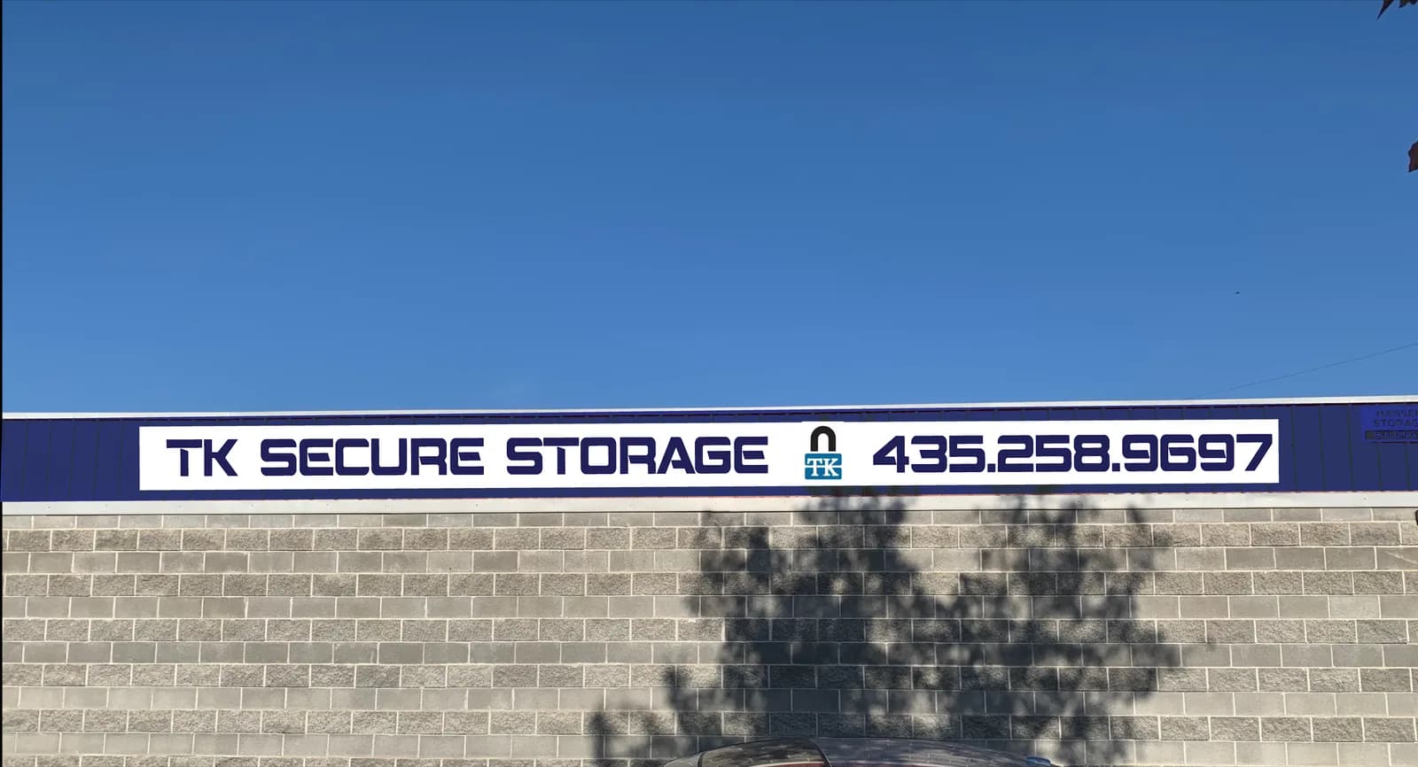TK Secure Storage — Building Sign — Aluminum Panel Building Sign