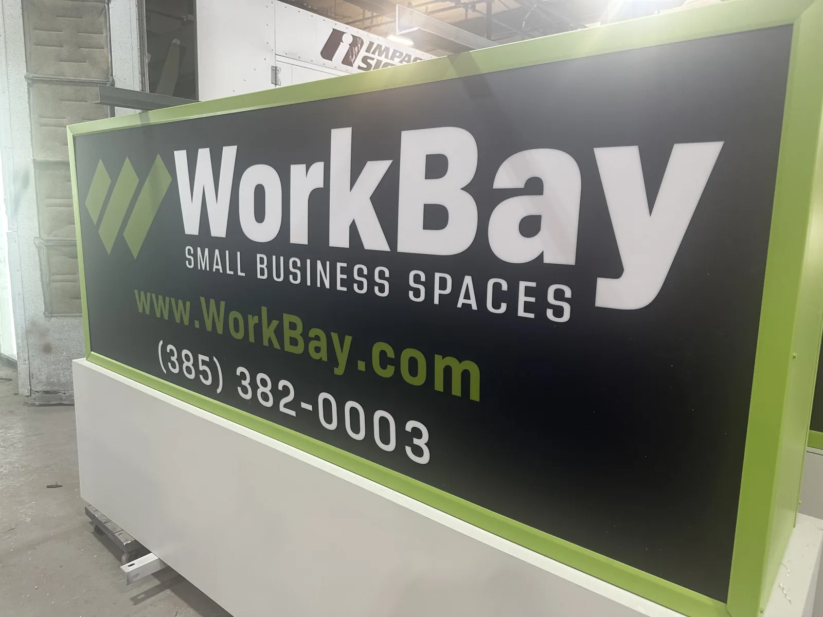 WorkBay — Monument Sign — Fabricated Monument, Printed Face