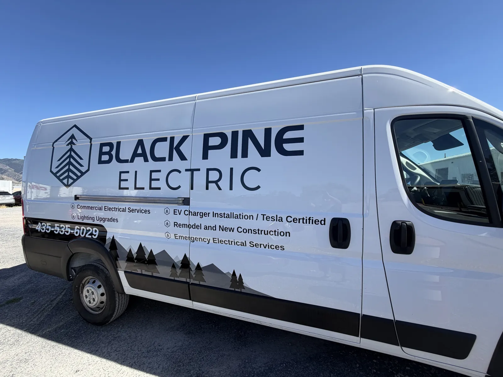 Black Pine Electric — Proof Sheet to Finished Van — The van, as built