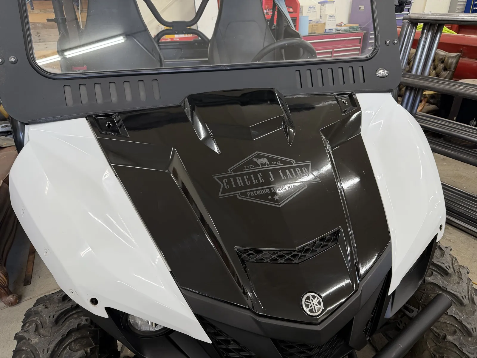 Circle J Laird — Logo to Floor, UTV, Trailer & Door — Ranch UTV