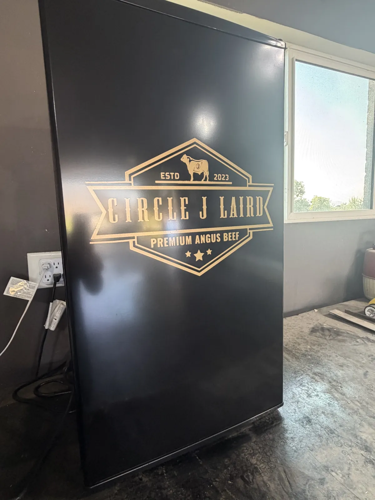 Circle J Laird — Logo to Floor, UTV, Trailer & Door — Entry door